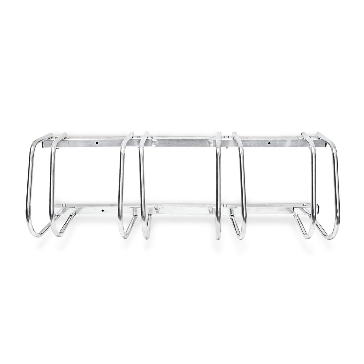 FAHRRADSTÄNDER Silber 4 Fahrräder Stahl verchromt - Silberfarben, Metall (100/26/32cm) - Relaxdays