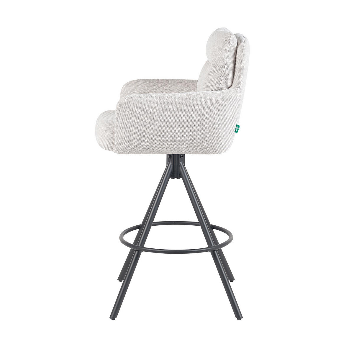 BARHOCKER Lio - Creme/Schwarz, Textil/Metall (54/103/57cm) - DUBI Möbel