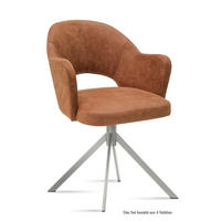 ARMLEHNSTUHL (4er-Set) Dorris 59x87x61 Edelstahl/Cognac - Edelstahlfarben/Cognac, Kunststoff (61/87/59cm) - 58aufmkessel