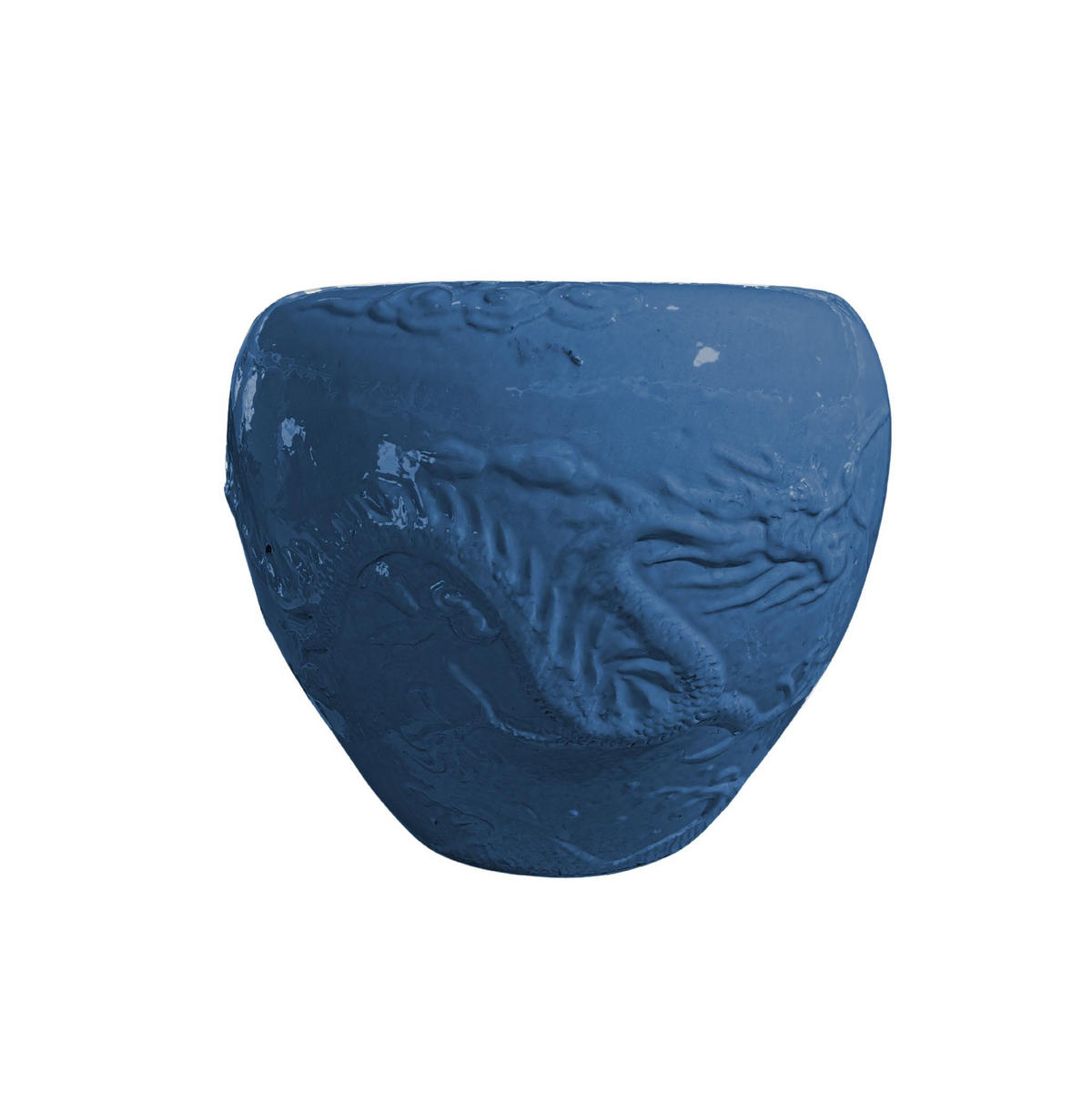 TOPF Terron Blau 55/55/45cm - Blau, Keramik (45cm) - PTMD Collection