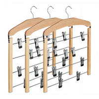 SÚPRAVA vešiakov na sukne - svetlohnedá, kov/drevo (39/45.5/2.5cm) - Relaxdays