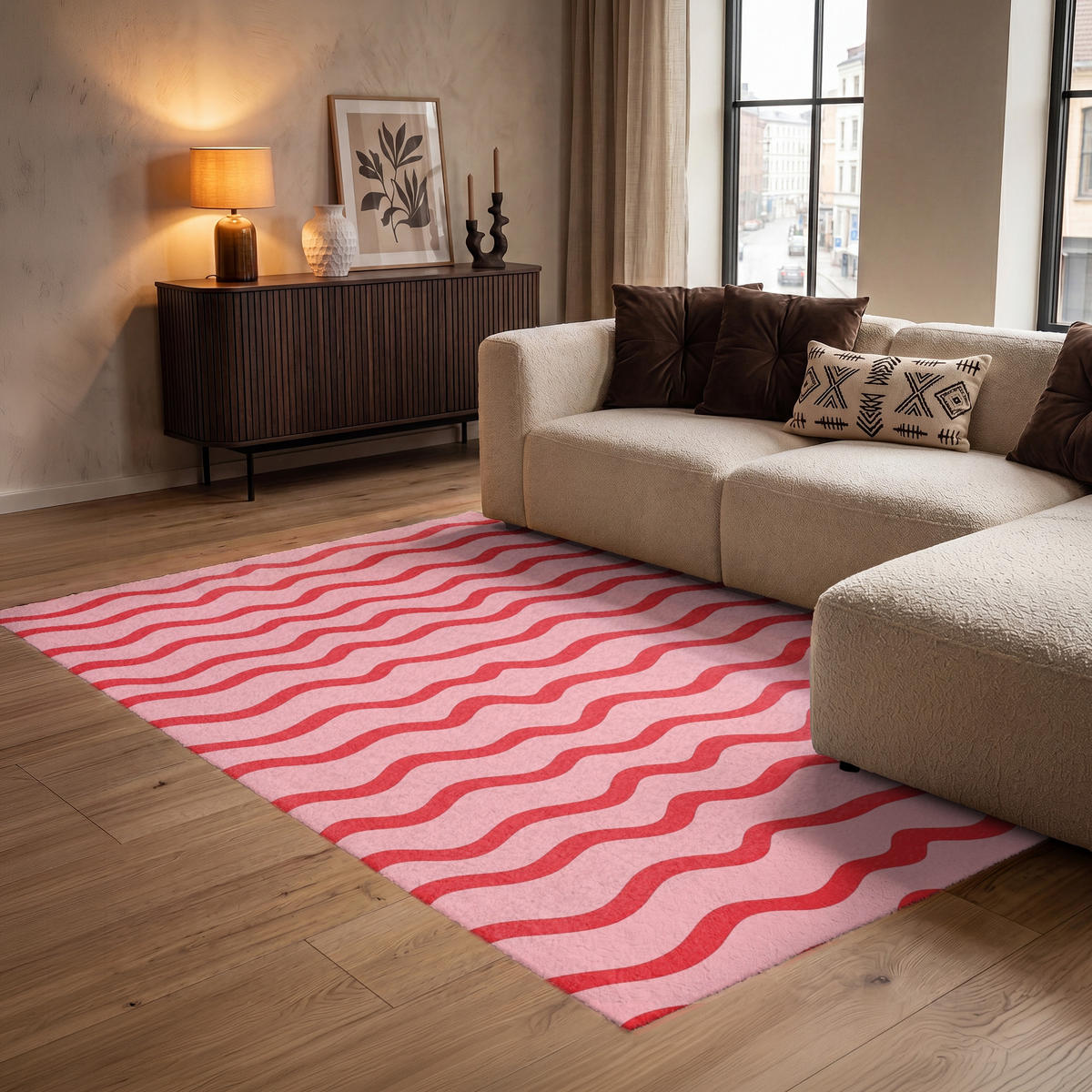 TEPPICH - Verspielt - Muster - Rot - 140x200 cm - Rot, Kunststoff/Textil (140/0.4cm) - OnlyWow