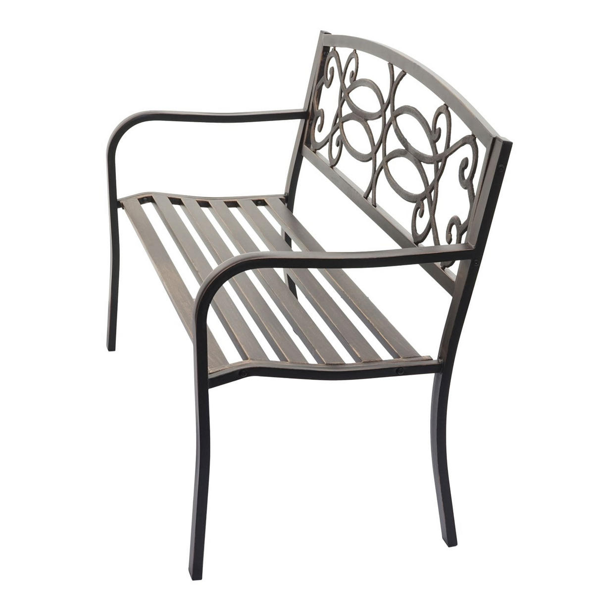 GARTENBANK 87x127x58cm Bronze 2-Sitzer - Bronzefarben, Metall (127/87/58cm) - PROREGAL