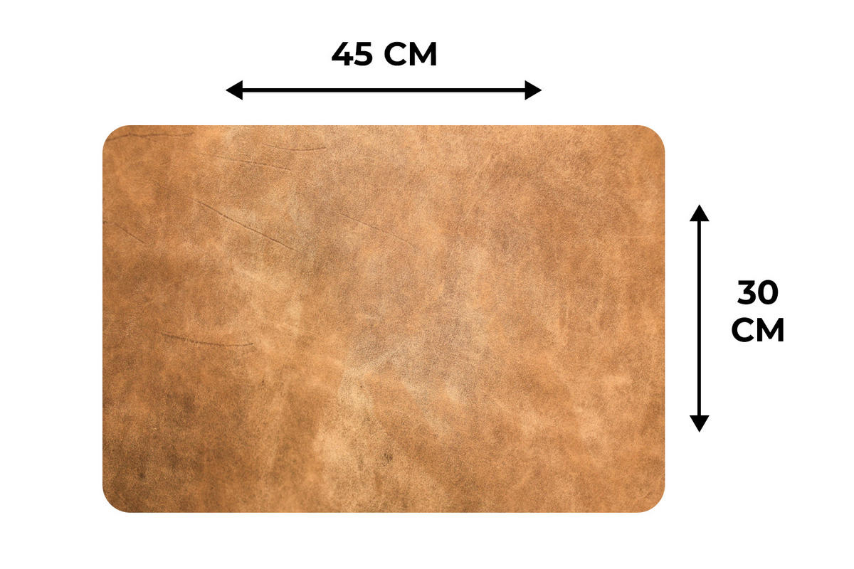 PLATZSETS 6er-Set Leder - Strukturiert - Lederoptik - Braun 45x30 cm Tischset - Cognac, Kunststoff (0.3/45/30cm) - MuchoWow