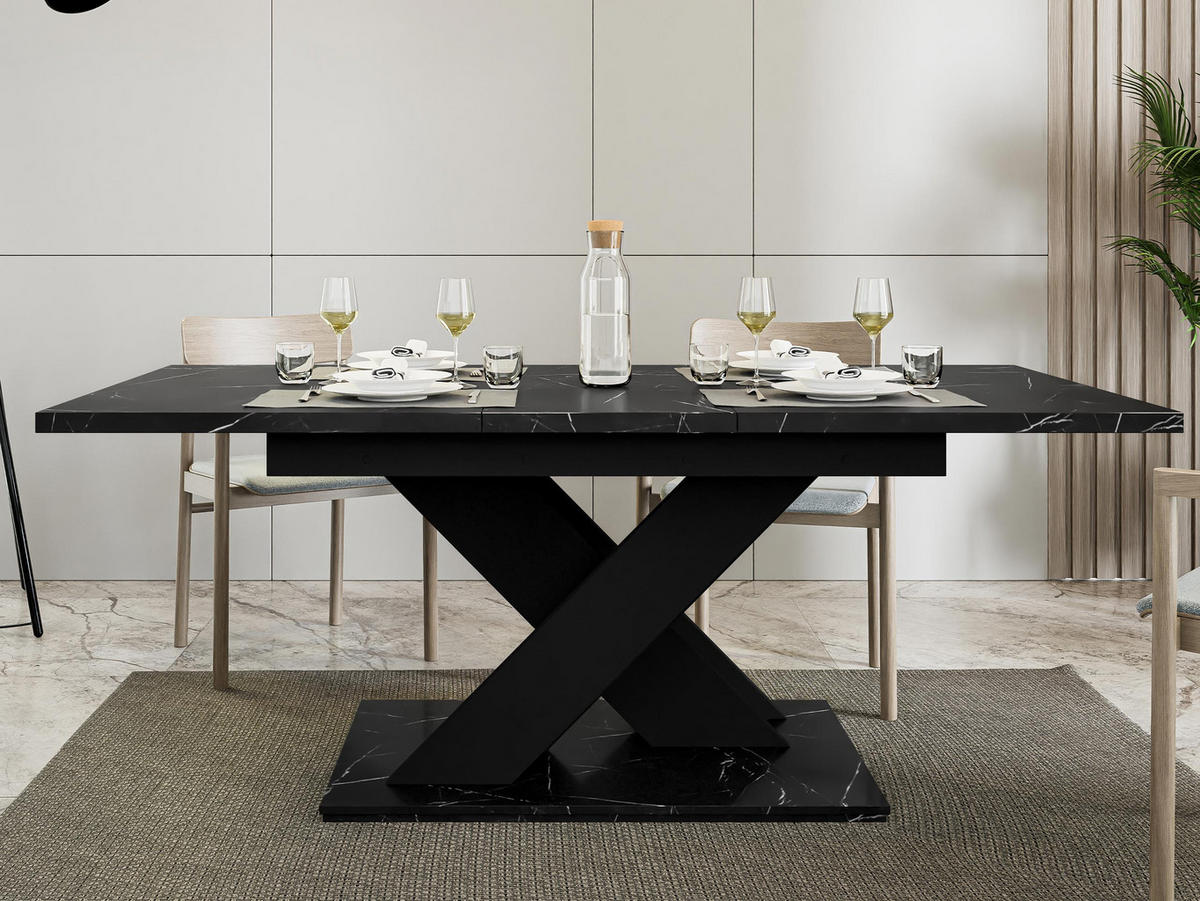 ESSTISCH Bronx - Schwarz, Holzwerkstoff (80/140/76cm) - MIRJAN24