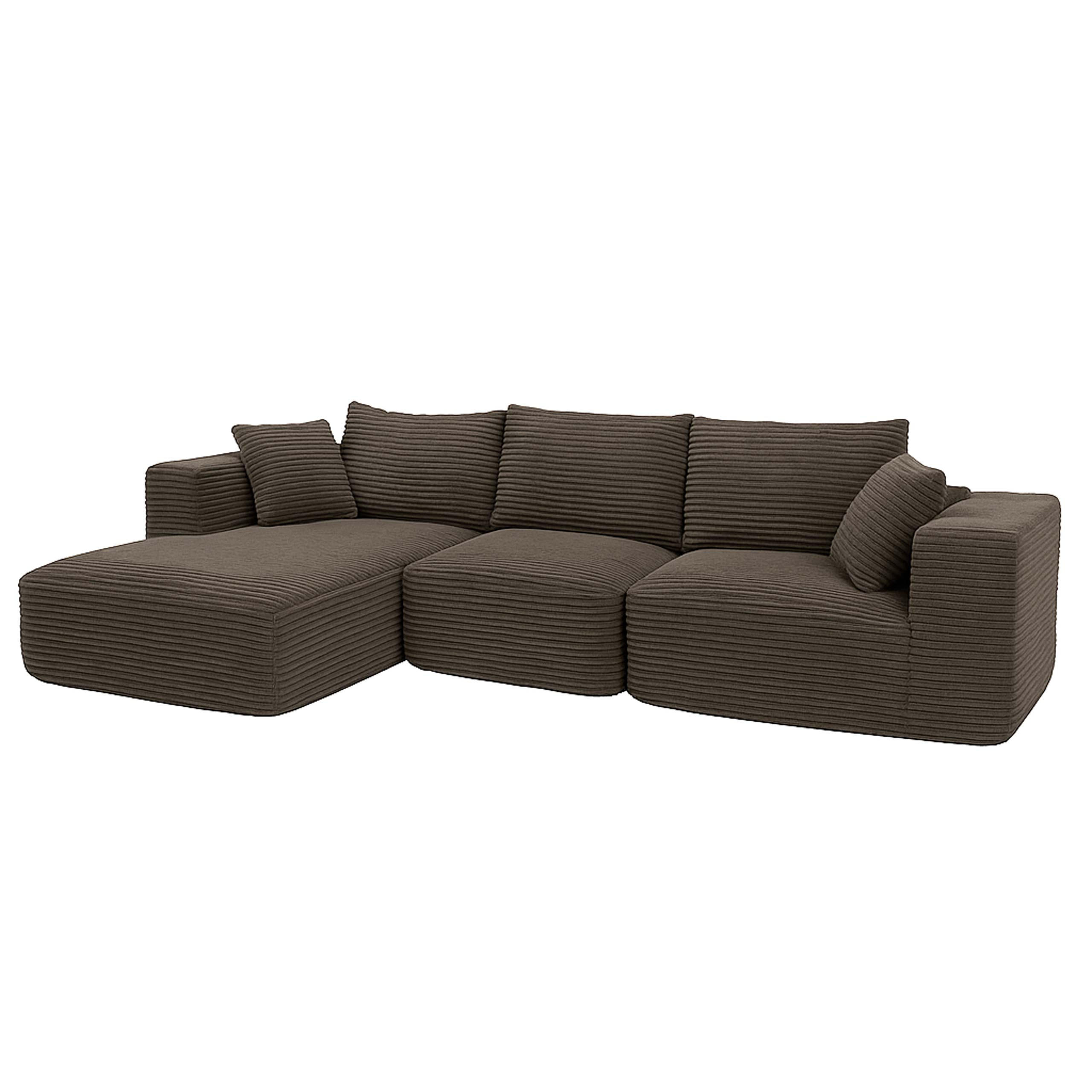 SOFA-GARNITUR Braun - Braun, Textil (276/58/154cm) - MCW