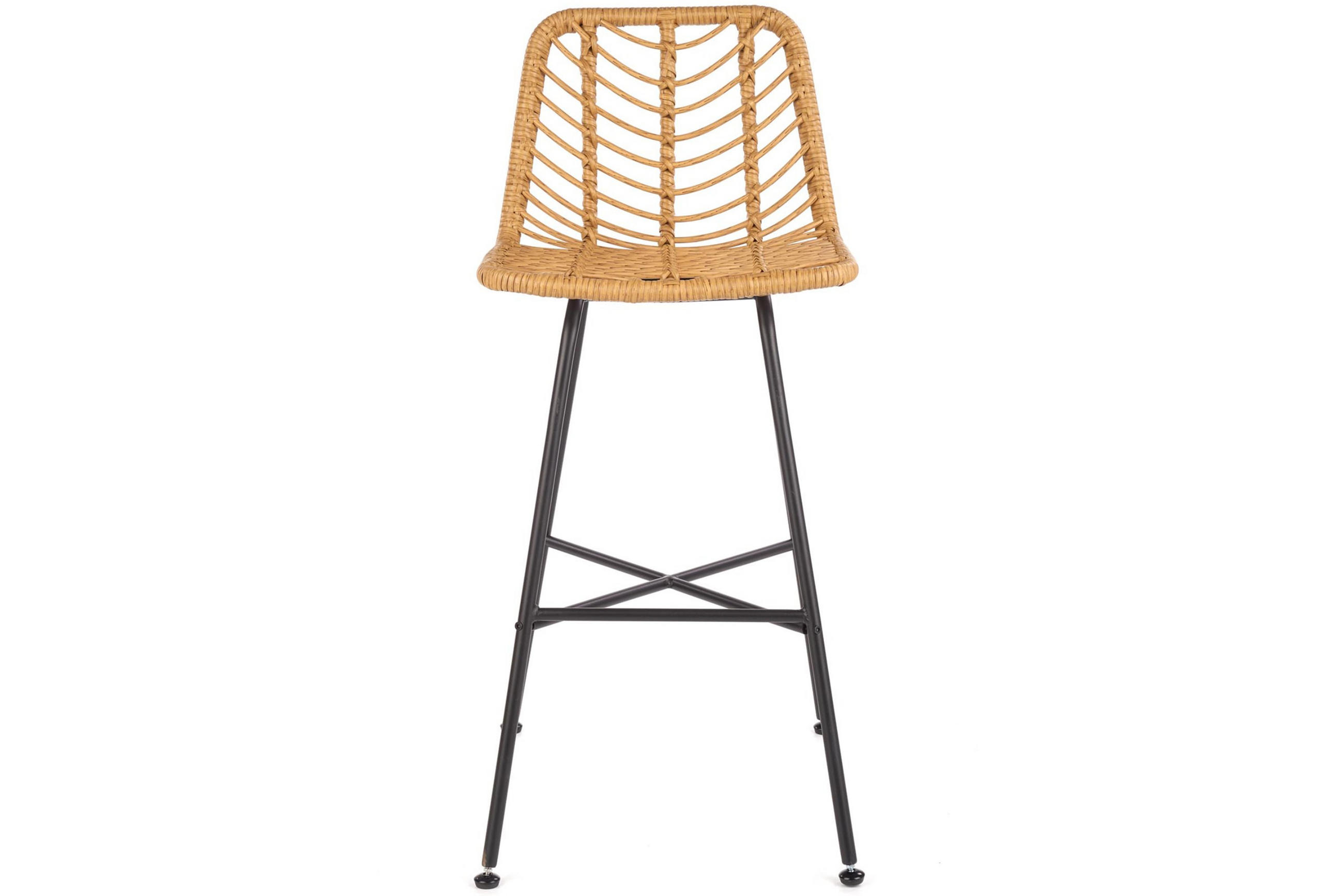 HOCKER IDUS Skandinavisch, natur/schwarz - Schwarz/Naturfarben, Kunststoff (113/46/43cm) - KONSIMO®