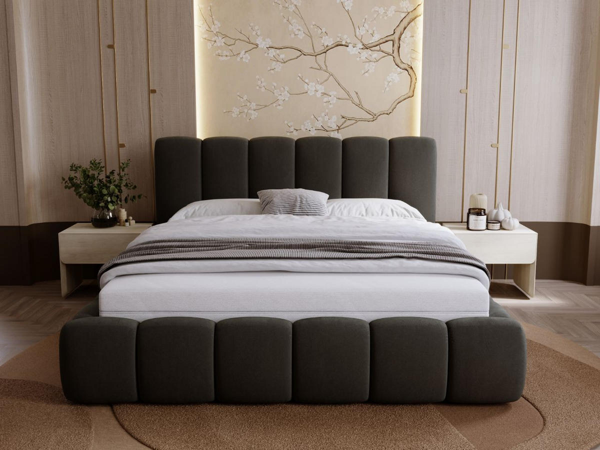 POLSTERBETT Royal 160x200 Dunkelgrau - Grau, Textil (160/200cm) - Graingold