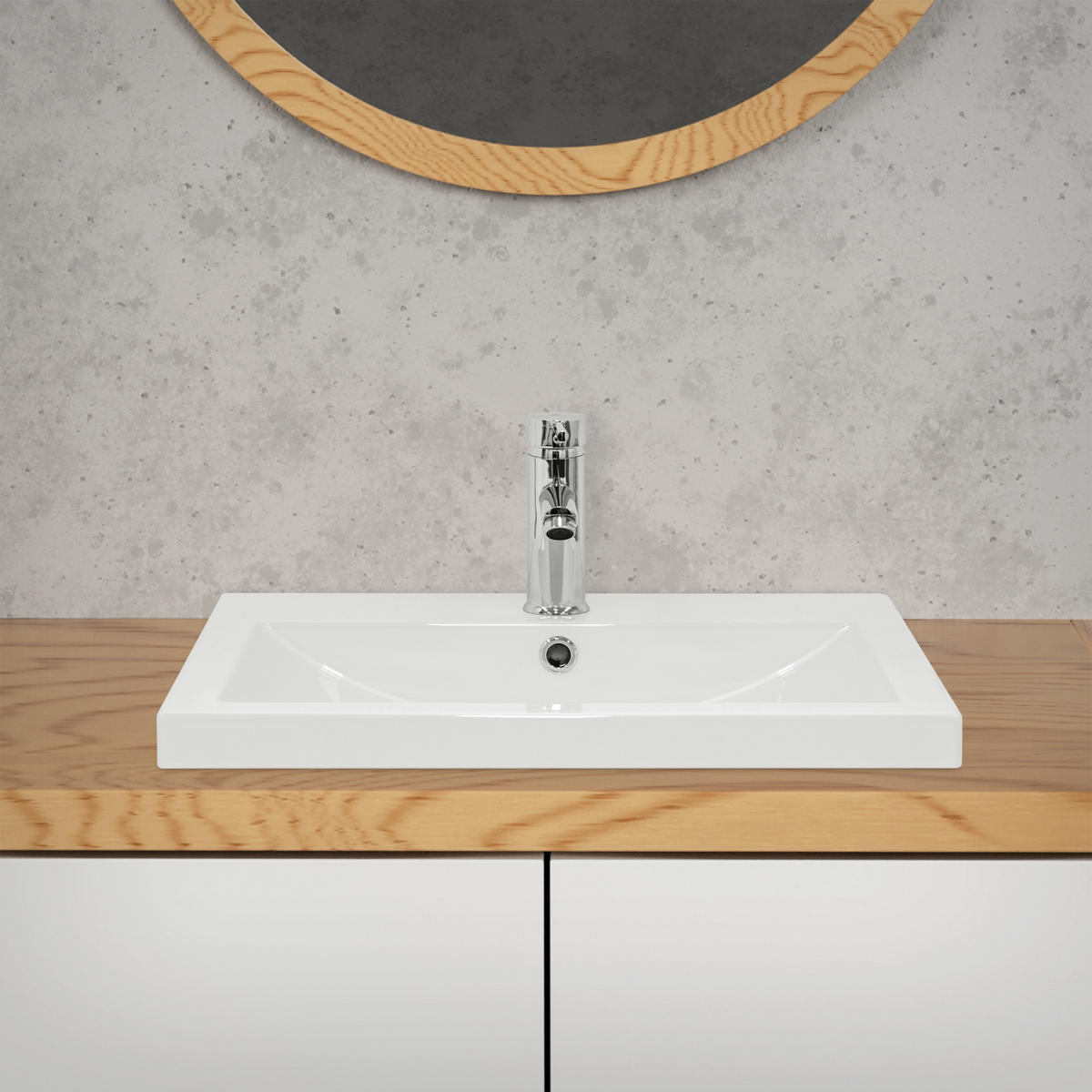 WASCHBECKEN - Weiß, Keramik (45/16/54.5cm) - ML-DESIGN