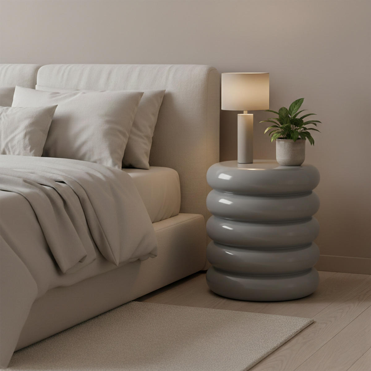 STRANSKA miza - siva, kovina (31/31/45cm) - Relaxdays