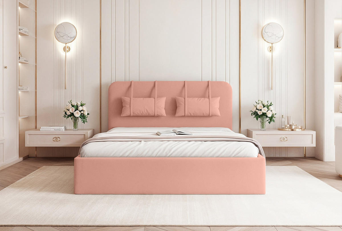 POLSTERBETT Lexal 180x200 cm, Altrosa - Pink, Textil (180/200cm) - Fedve