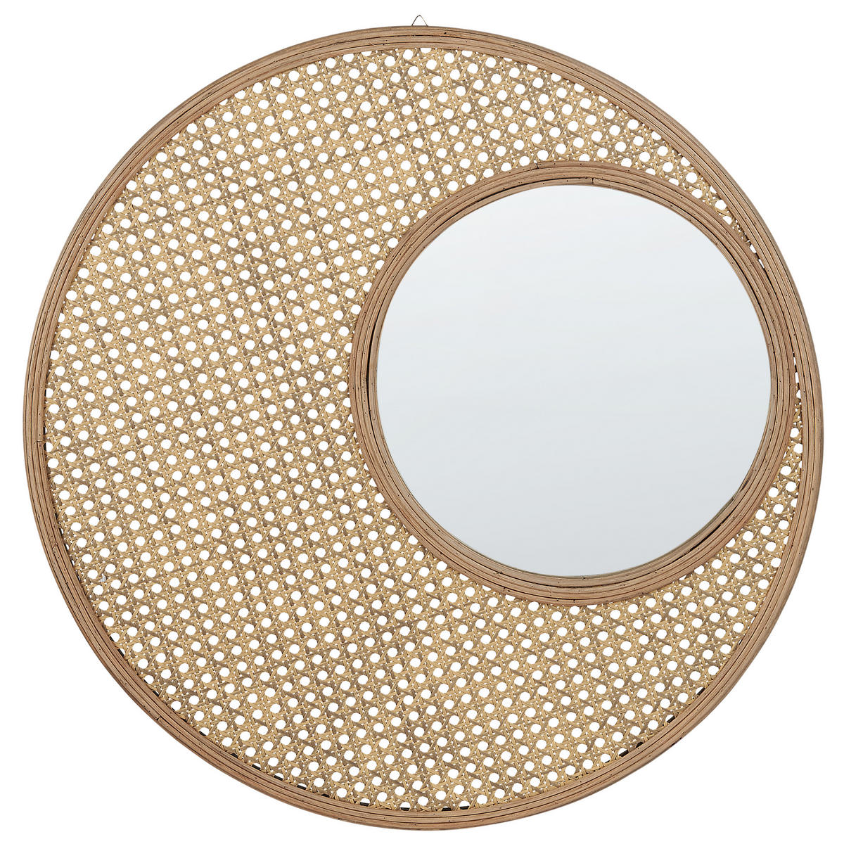 WANDSPIEGEL Rattan natürlich rund 60 cm Palau - Beige/Naturfarben, Kunststoff (60/60/2cm) - Beliani