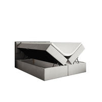 BOXBETT 200 x 200 cm mit H3 Taschenmatratze TRAPANI, Topper 5 cm und Bettkasten, Grau - Grau, Holz/Textil (200/200cm) - Trada