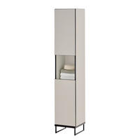 HOCHSCHRANK - Spanplatte - Kaschmir/Schwarz, Holzwerkstoff/Metall (30/162/31cm) - home24