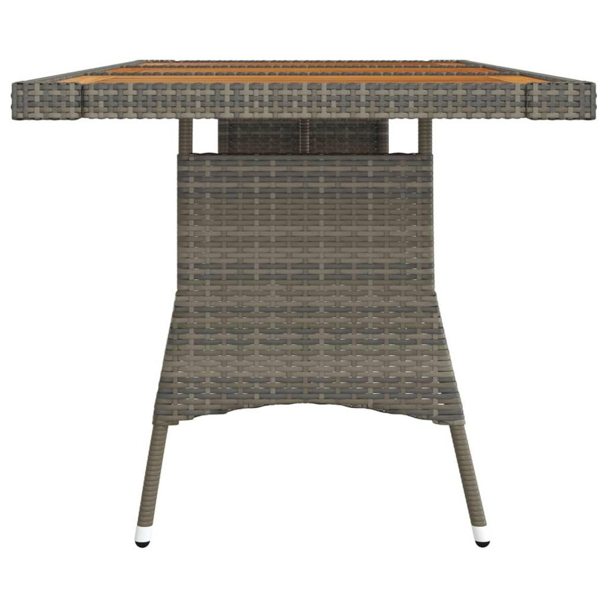 GARTENTISCH Grau 160/70/72 Cm Poly Rattan & Massivholz Akazie - Grau, Kunststoff (160/70/72cm) - vidaXL