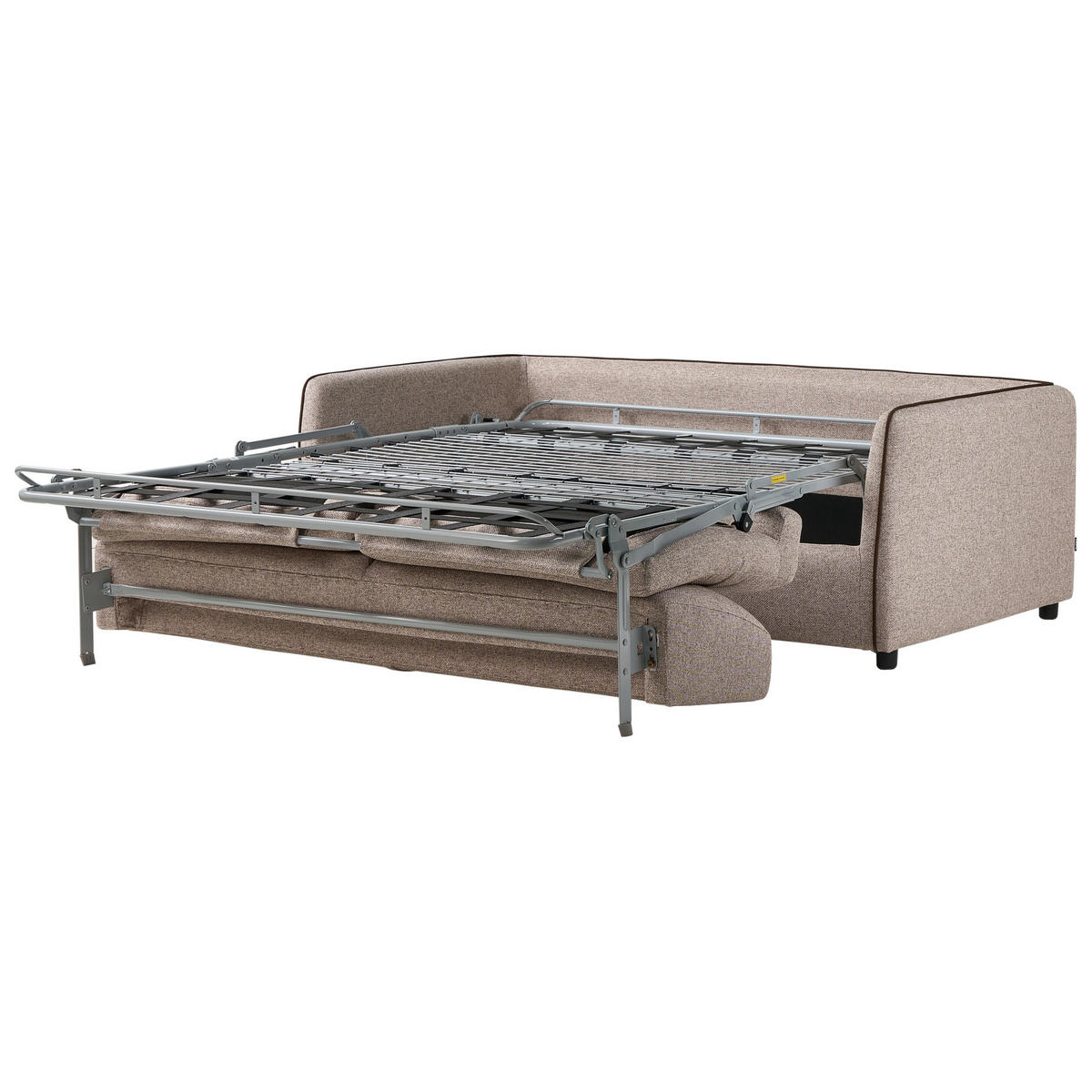 SCHLAFSOFA 2-Sitzer Stoff Hellbraun Ishoj - Hellbraun/Braun, Textil (176/80/96cm) - Beliani
