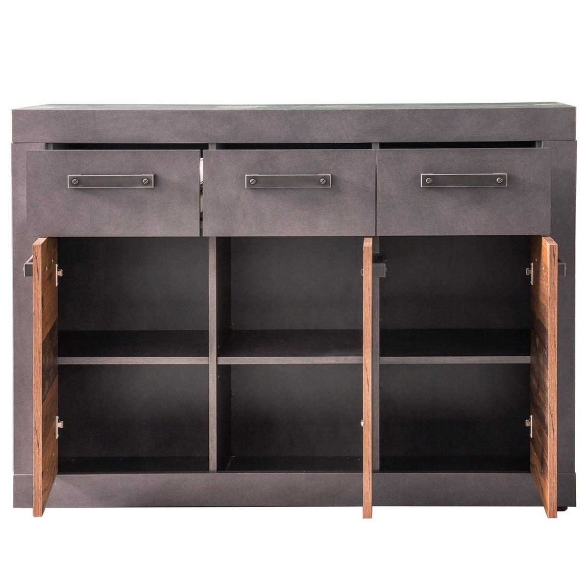 KOMMODE Grau - Grau, Holzwerkstoff (117/86/37cm) - ebuy24