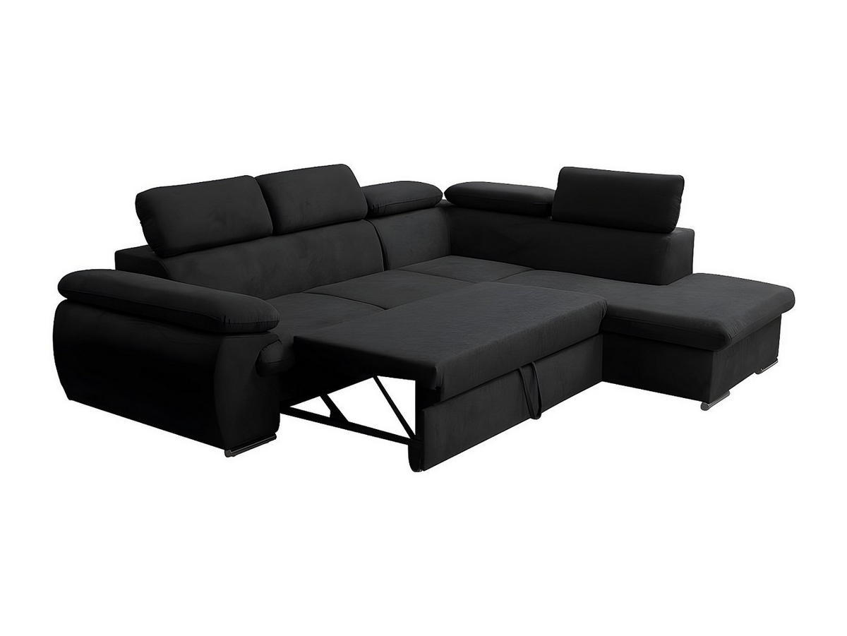 SCHLAFSOFA - 5 Personen - stoff - schwarz Fabien - Schwarz, Textil/Metall (271/76/221cm) - Vente-Unique