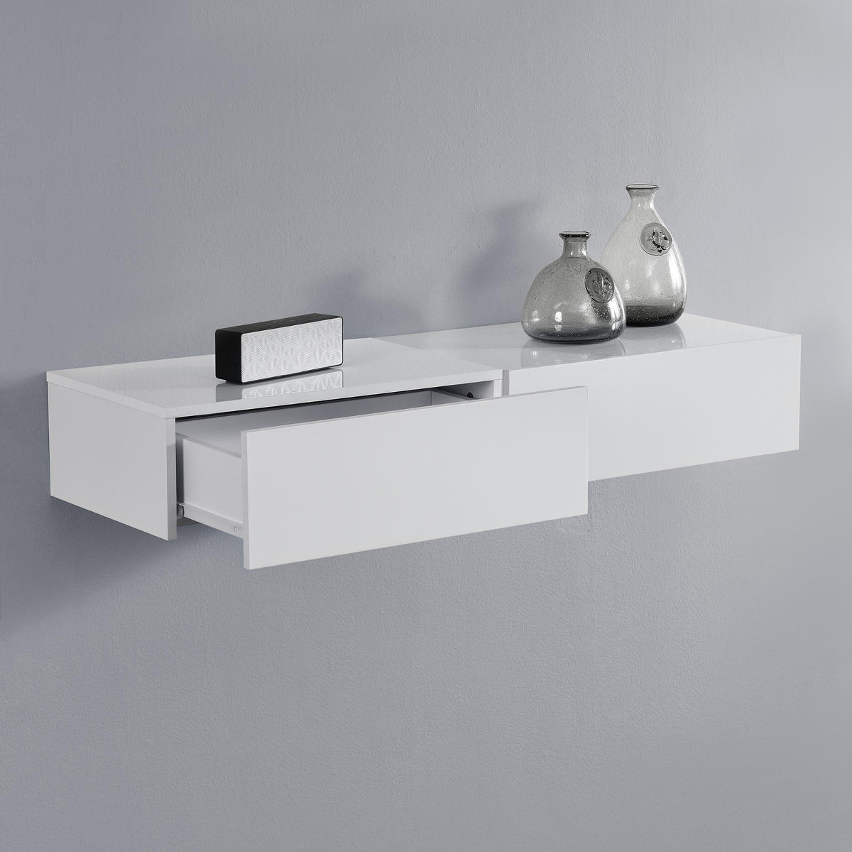 WANDREGAL-SET 2 TLG. Oslo - Weiß, Holzwerkstoff (46/15/30cm) - [en.casa]