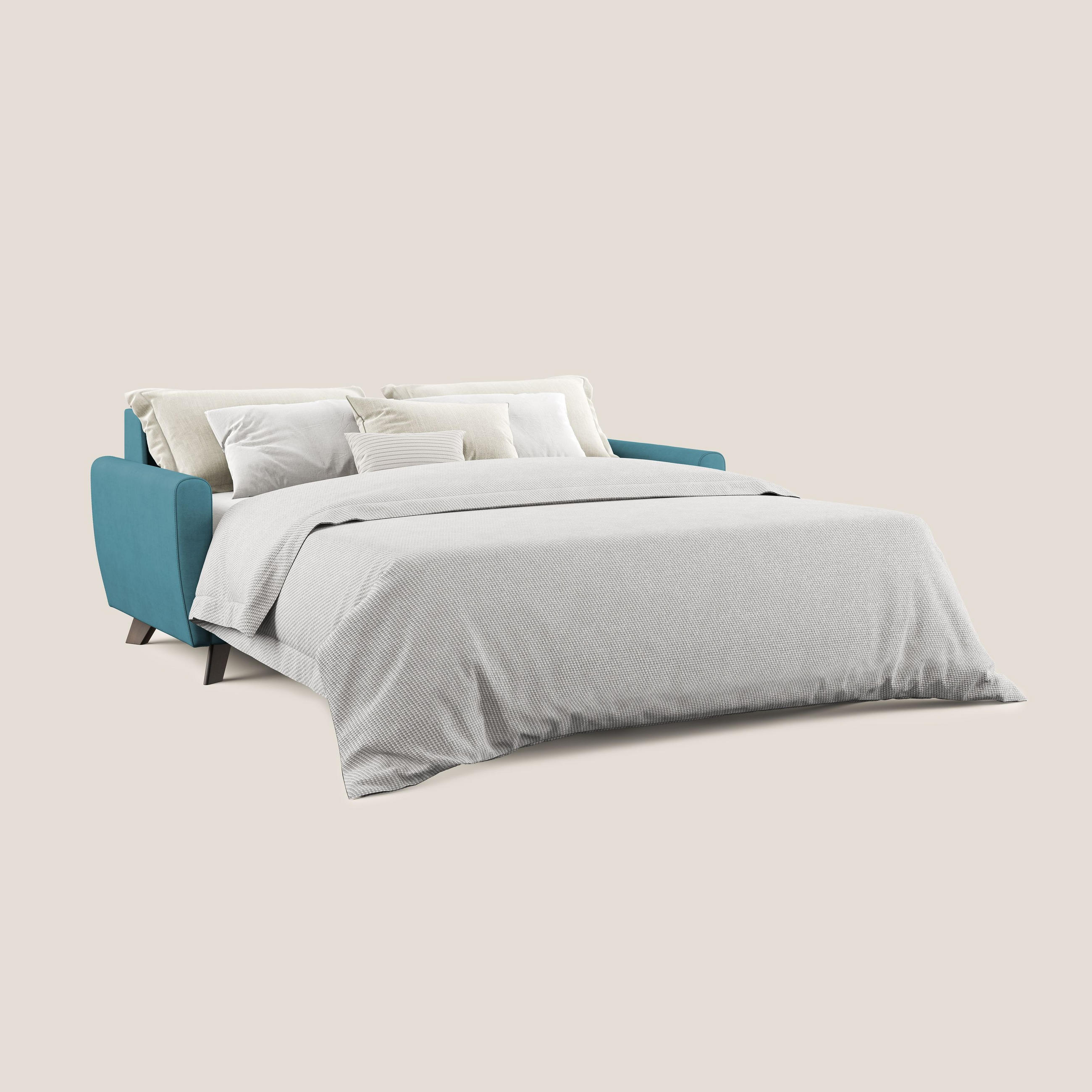 SCHLAFSOFA Callisto - Petrol, Textil/Metall (208/97/96cm) - Divani.store