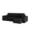 ECKSOFA Mit Schlaffunktion Und Bettkasten BEST Stoff Poso Dicker Cord Schwarz Rechts - Schwarz, Holz/Textil (244/142cm) - Kaiser Möbel