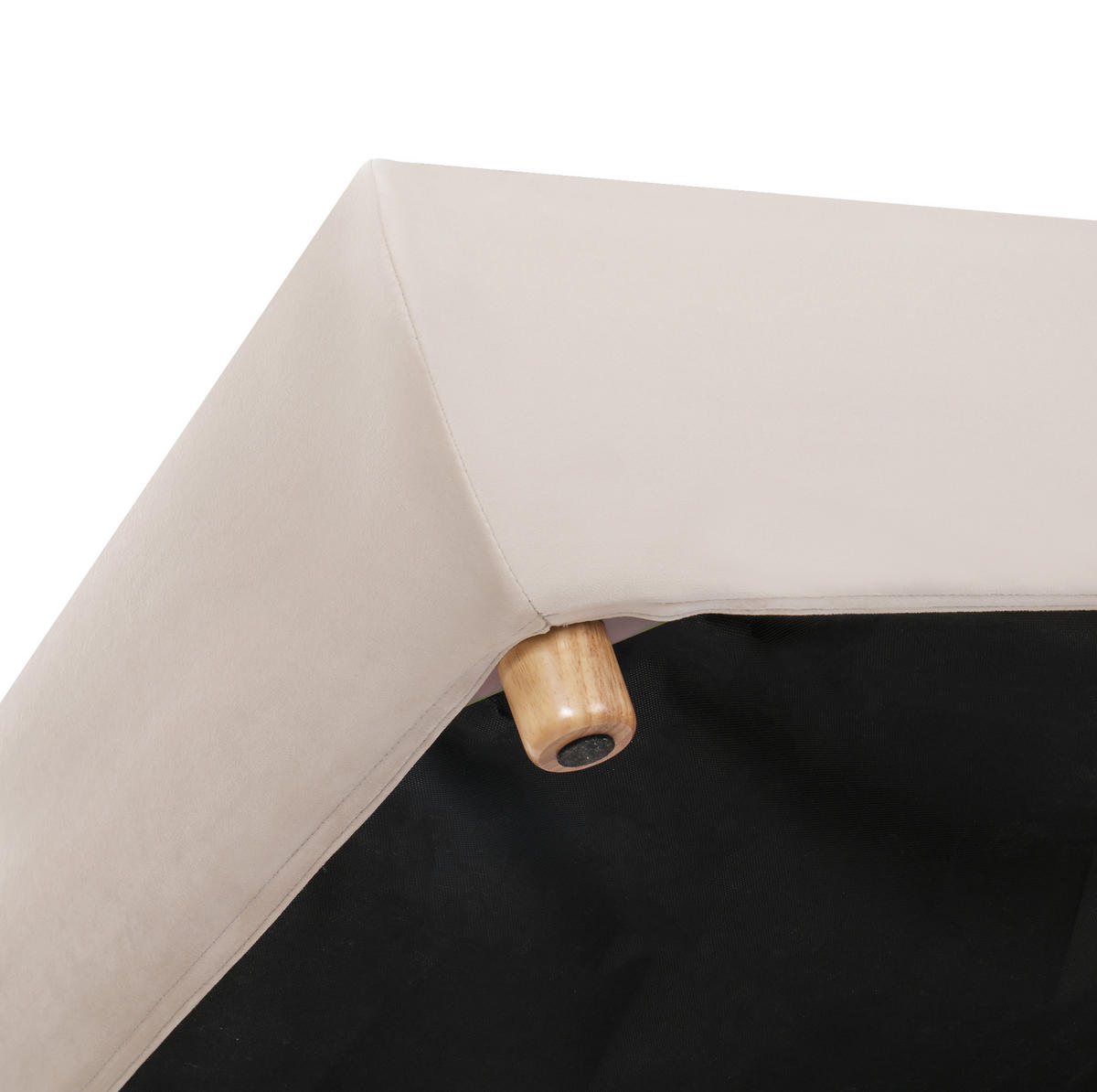 BETT mit hydraulischem Stauraum 180x200 cm Samt Cream - Beige, Metall (180/200cm) - Meubliv