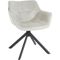 STUHL Samt creme - Creme/Schwarz, Textil/Metall (65/78/59cm) - CLP