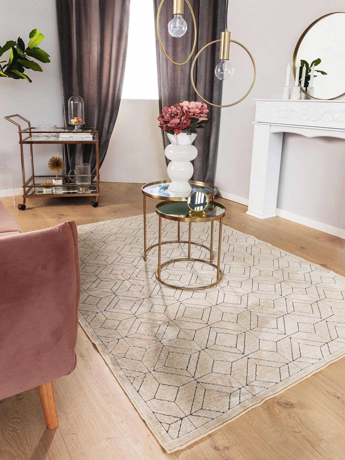 TEPPICH Daisy Cream 140x200 cm - Creme, Textil (140/200cm) - benuta