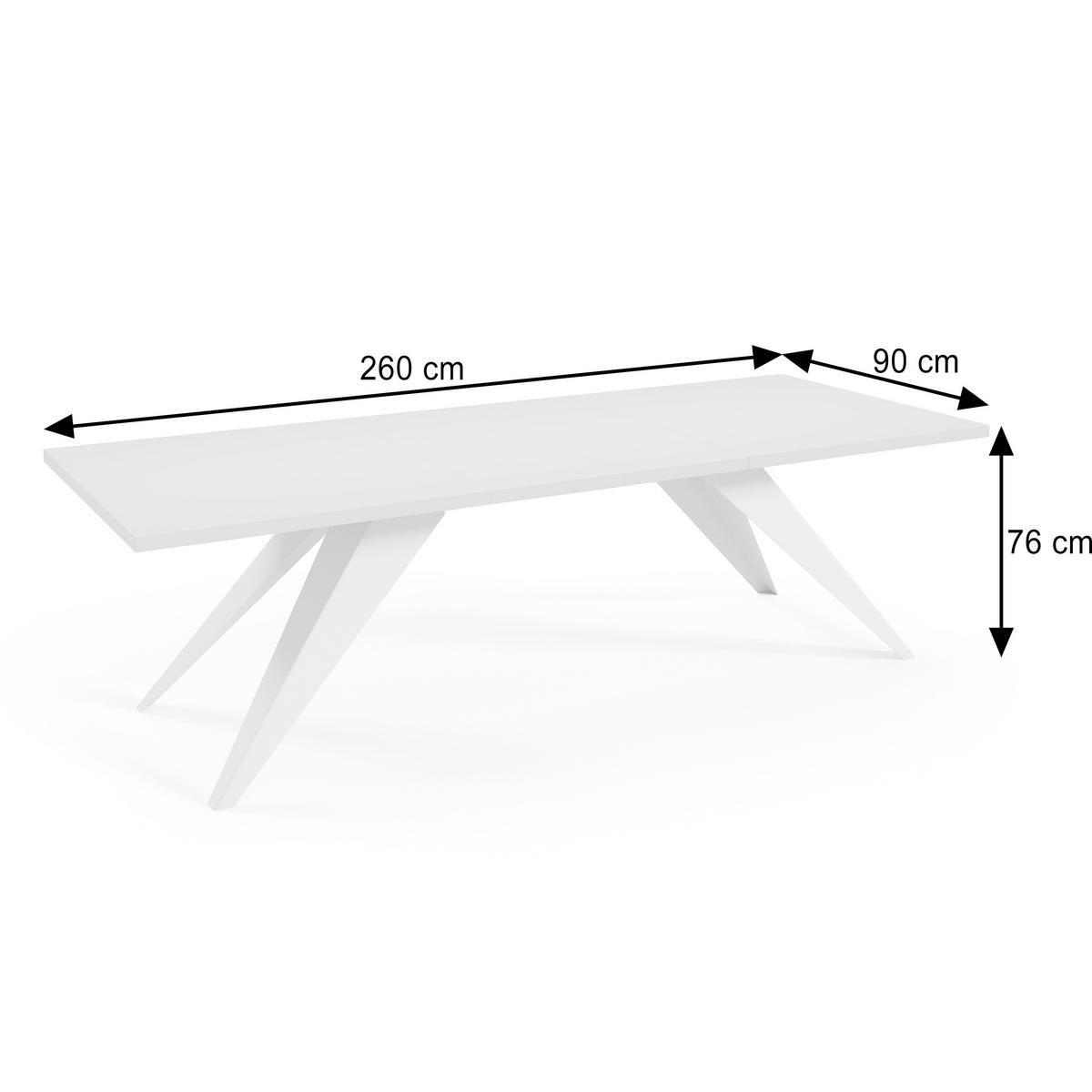ESSTISCH Vivo, Rechteckiger Tisch mit Ausziehfunktion, 160-260x90 cm, Schwarz+eiche Craft - Eichefarben/Schwarz, Metall (160/90/76cm) - Beautysofa