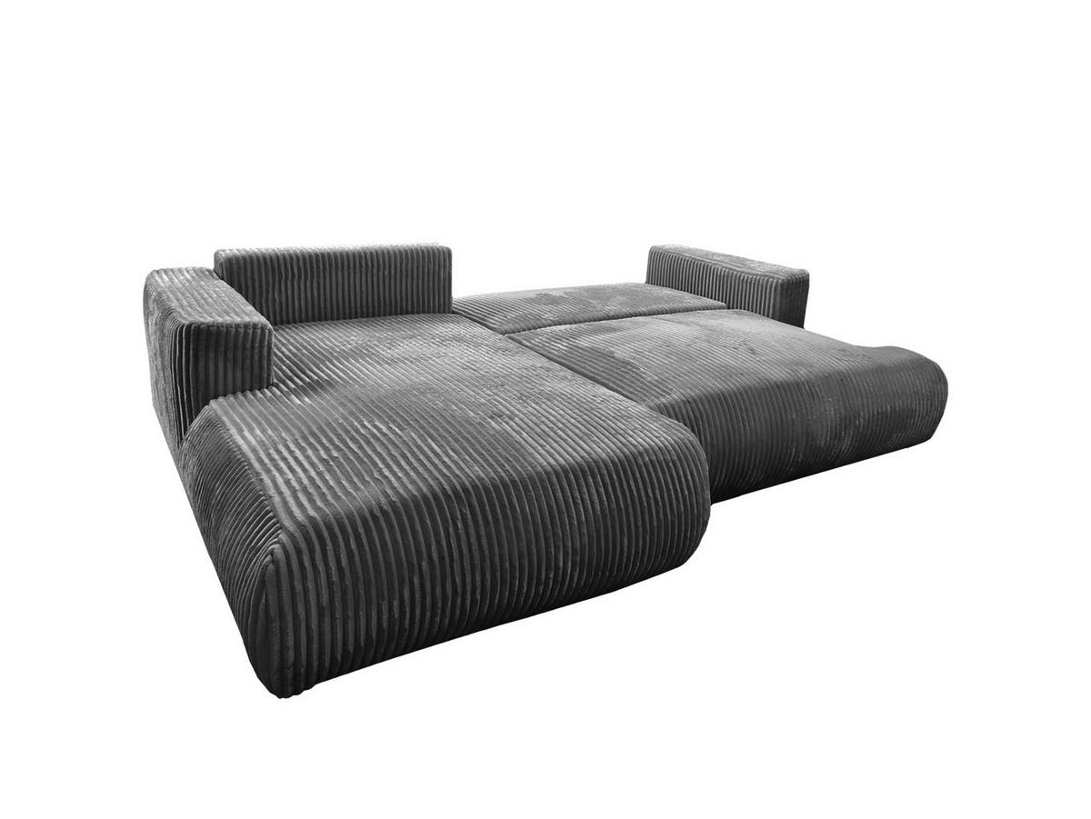ECKSOFA Luna L links Grau aus Cord - Grau, Textil (271/195cm) - KS Home Concept