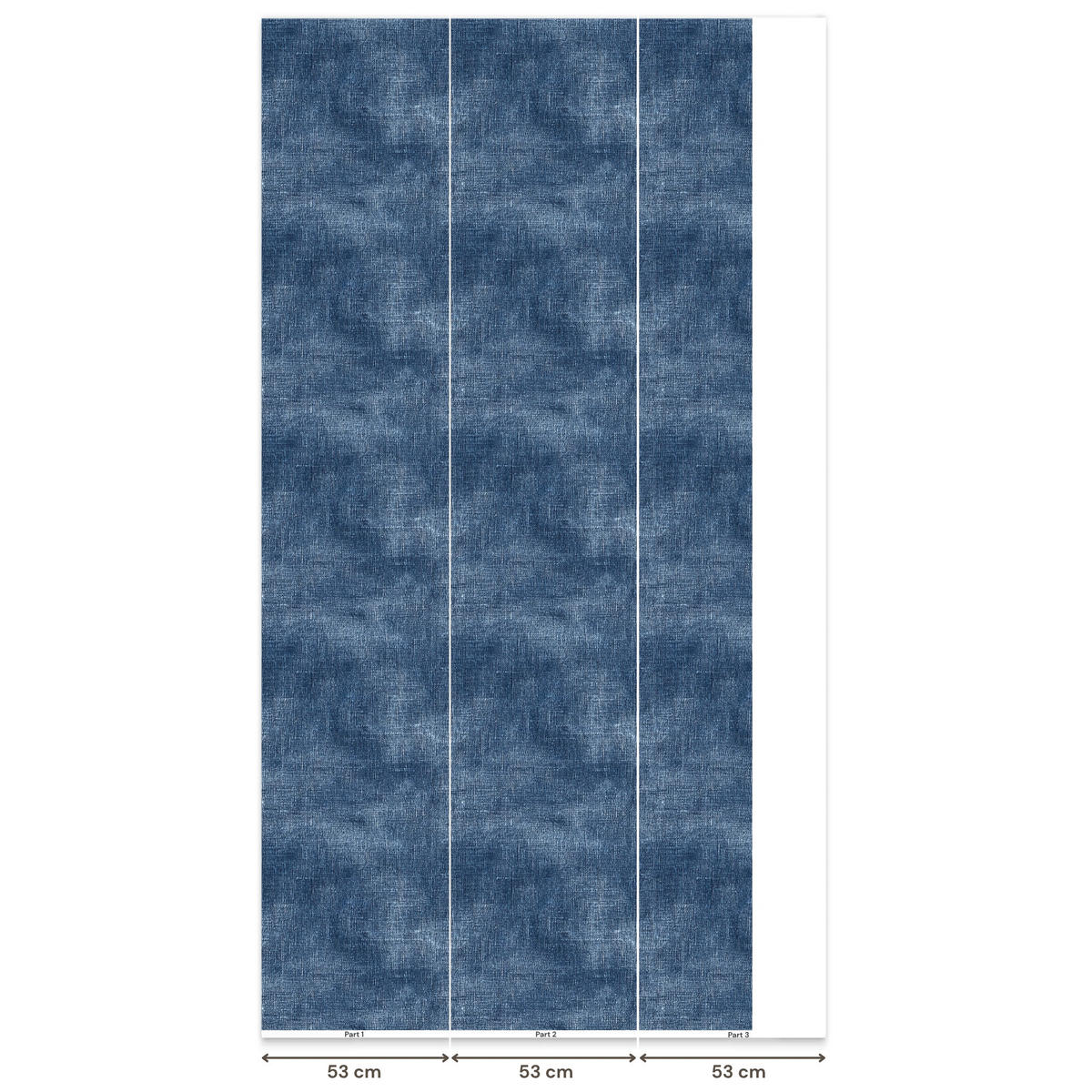 TAPETE - Leinen - Textur - Muster - Denim - Rustikal - 140x260 cm - Blau, Papier (140/260cm) - OnlyWow