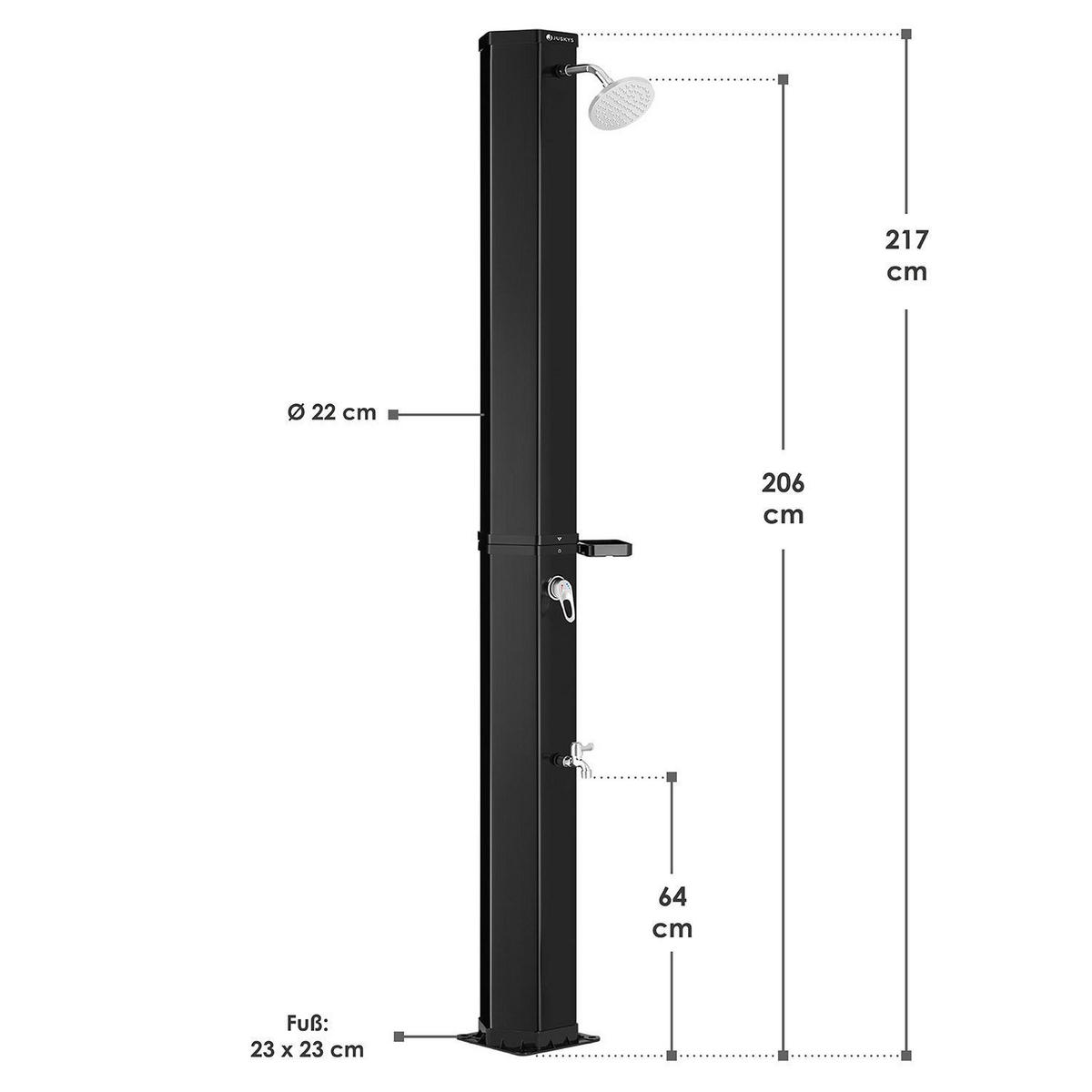 SOLARDUSCHE Victoria 60 Liter - Schwarz, Kunststoff (23/217/23cm) - Juskys