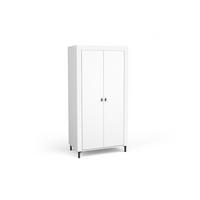 KLEIDERSCHRANK MONI 01 in Weiß / Eiche Whiskey matt 97/194/56 cm - Weiß, Holzwerkstoff (97/194/56cm) - Deine Möbel 24