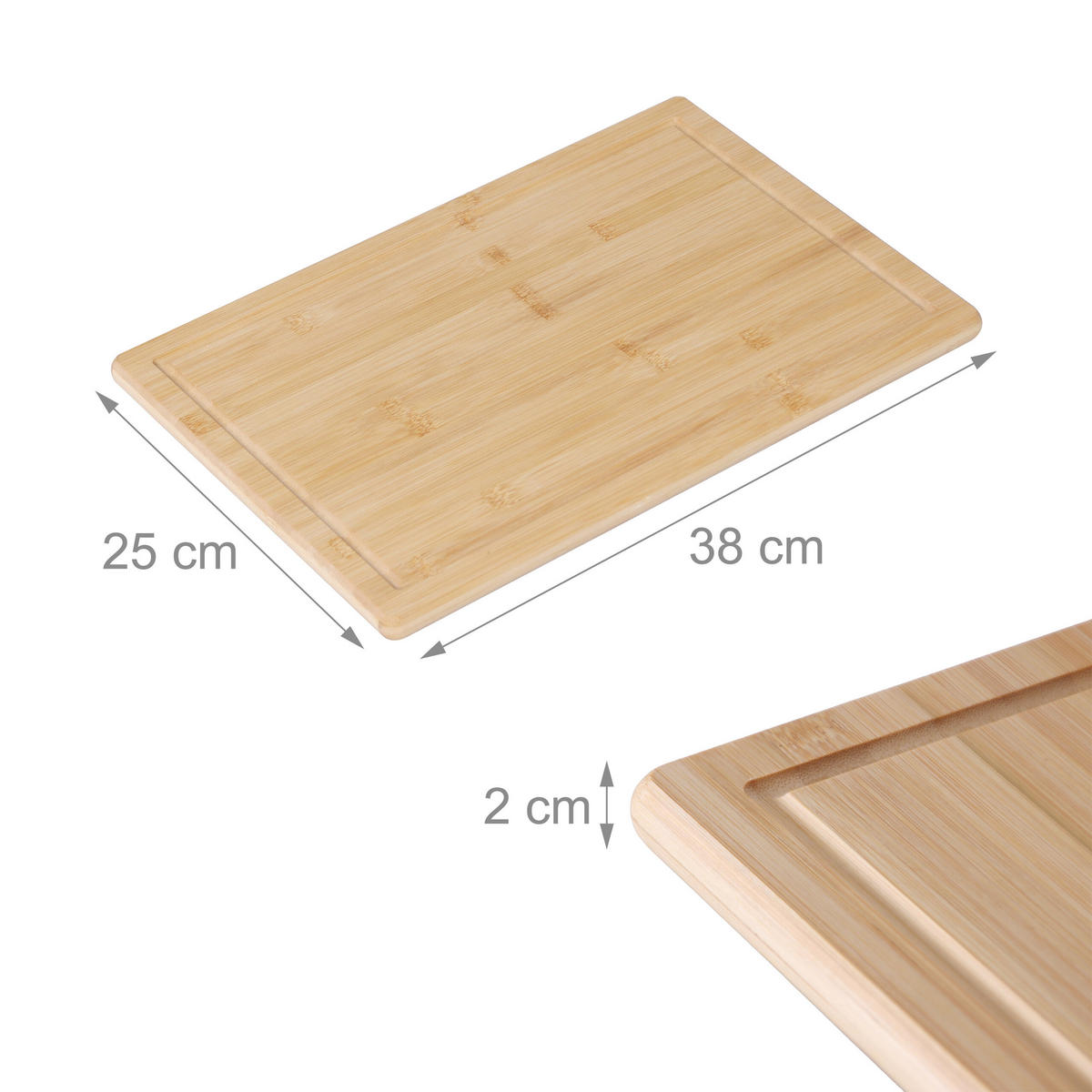 SCHNEIDEBRETT - Hellbraun, Holz/Kunststoff (38/25cm) - Relaxdays