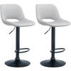 BARHOCKER 2er Set Samt hellgrau - Hellgrau/Schwarz, Textil/Metall (42/86/46cm) - CLP
