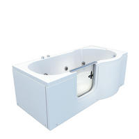 SITZWANNE Whirlpool Badewanne mit Tür S12-WP-L 170x85cm - Weiß, Glas/Kunststoff (85/60/170cm) - AcquaVapore by Sandra Jentho