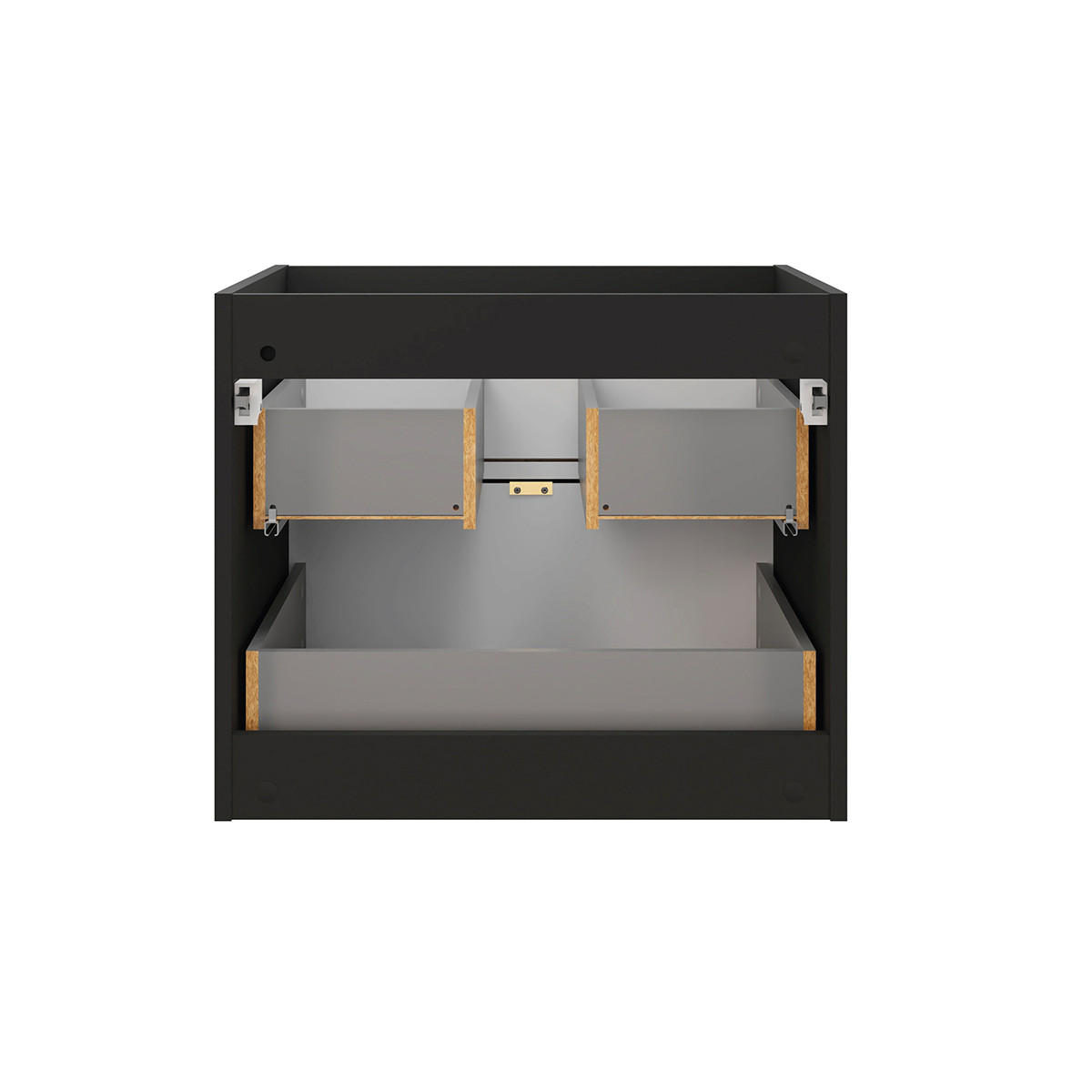 WASCHTISCHUNTERSCHRANK 60cm Elena Holz und Schwarz - Schwarz, Holzwerkstoff (60/50/46cm) - Petits-meubles