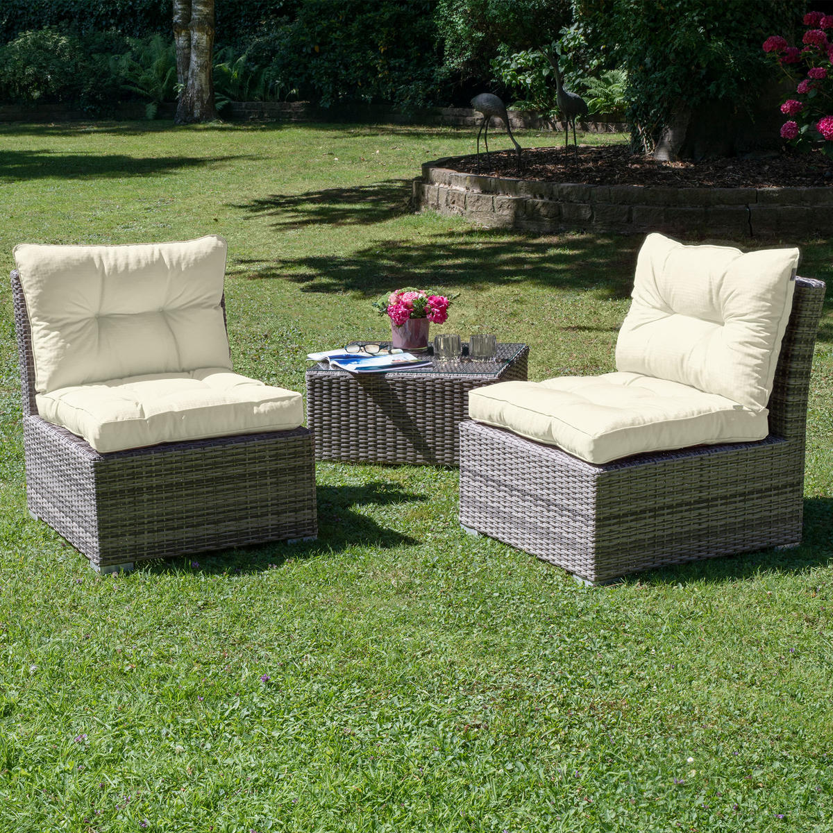 LOUNGEKISSEN Xluna Sitz 50/50/10 cm Natur - Naturfarben, Textil (50/50/10cm) - Beautissu 