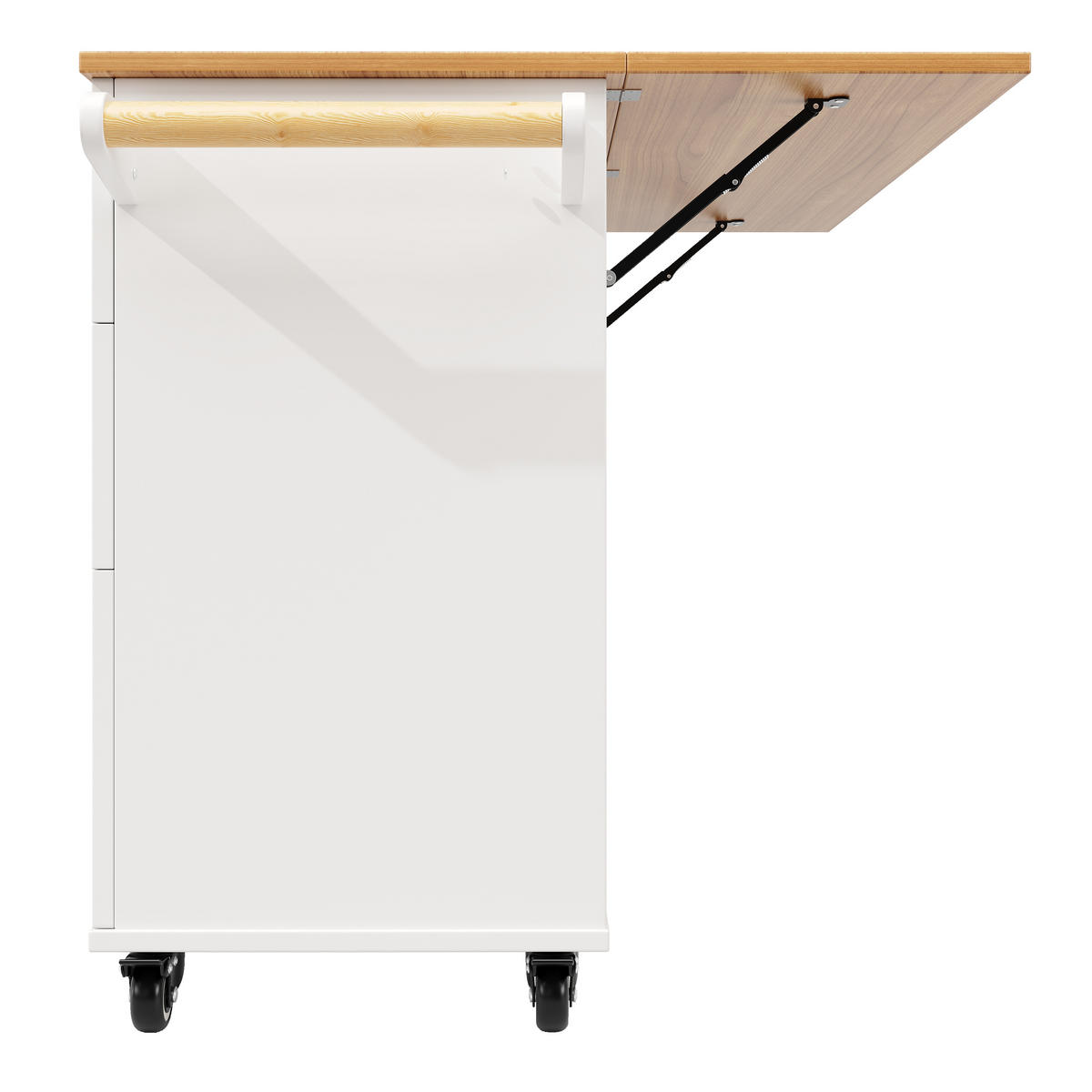KÜCHENINSEL Weiß 133/70/88 cm - Weiß, Holzwerkstoff/Metall (70/88/133cm) - Urban Meuble