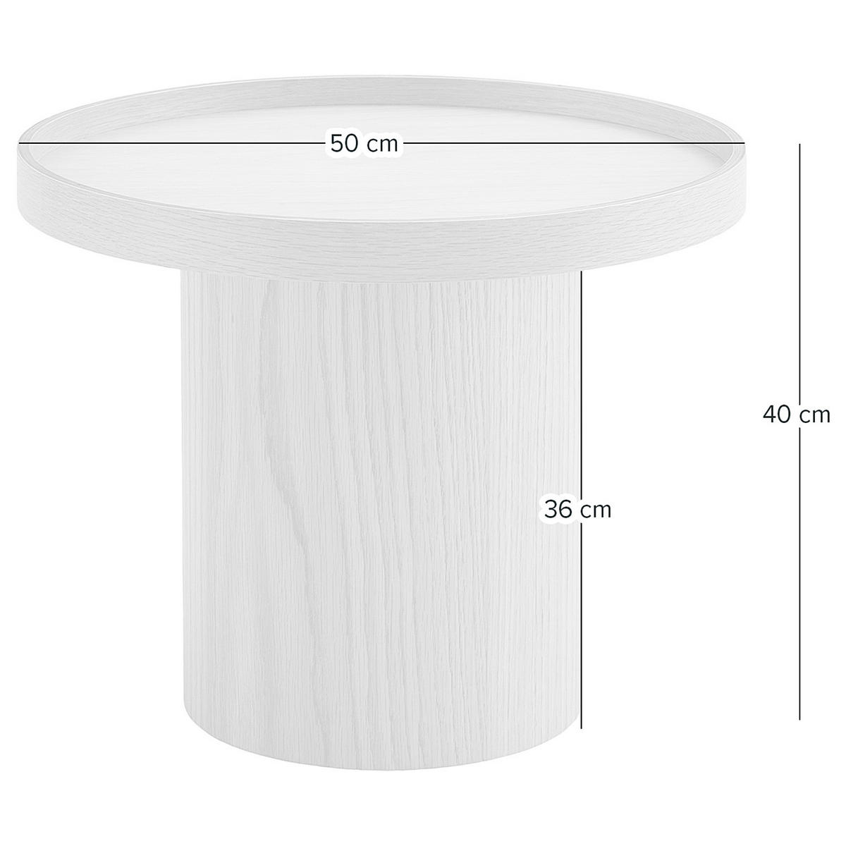 BEISTELLTISCH - Echtholzfurnier - Eichefarben, Holzwerkstoff (50/50/40cm) - home24
