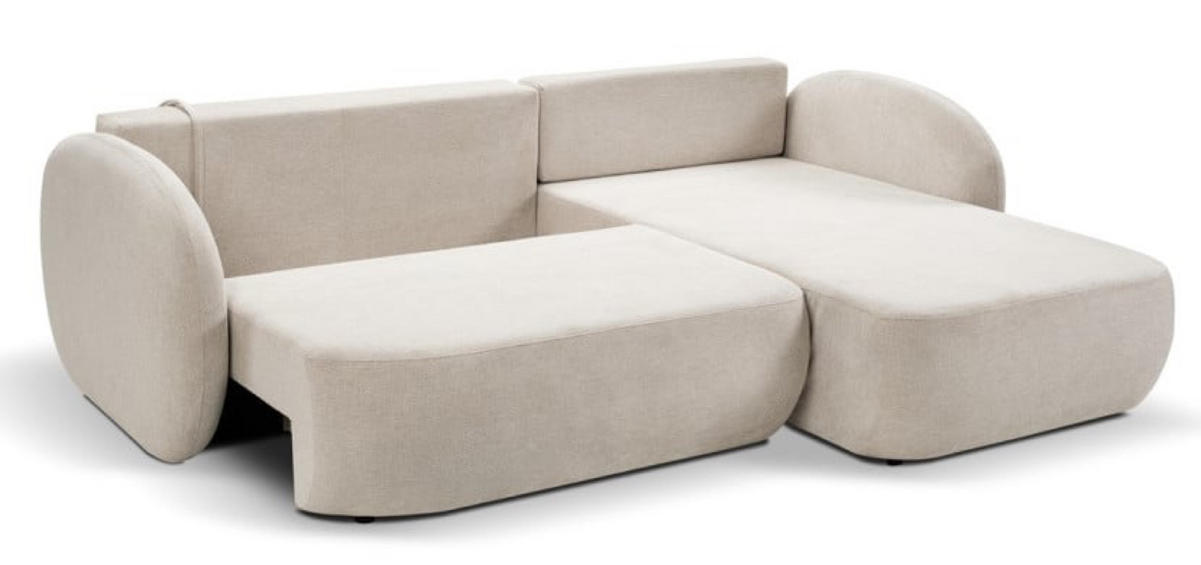ECKSOFA Beige Olivio Ausziehbar Rechts - Beige, Naturmaterialien (174/248cm) - Sepro Meble