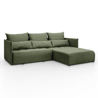 ECKSOFA L Form Hanna 246 x 188 cm mit Schlaffunktion und Bettkasten, 4 Sitzer, Bettzeugablage, Sofa, Eckcouch, grün rechts - Grün, Kunststoff (188/246cm) - Margaret Hadas24