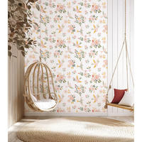 VLIESTAPETE Alysse, Vögel und Blumen 50 cm x 10 m, bunt - Pink/Weiß, Papier (1000/50cm) - Lilipinso