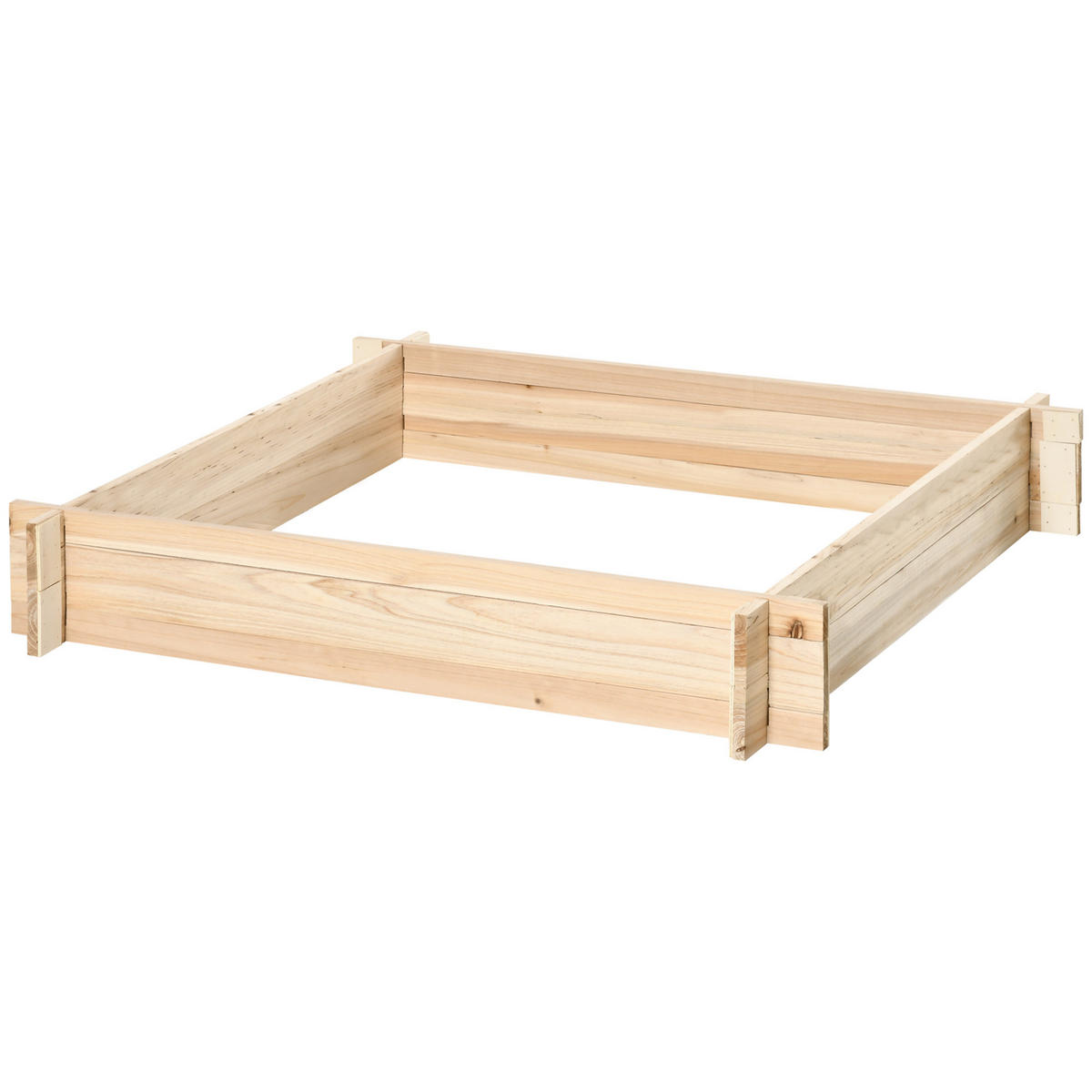HOCHBEET DE-12174 quadratisch 100/100/16 cm ohne Werkzeug Natur - Naturfarben, Holz (100/16/100cm) - ComfortXL