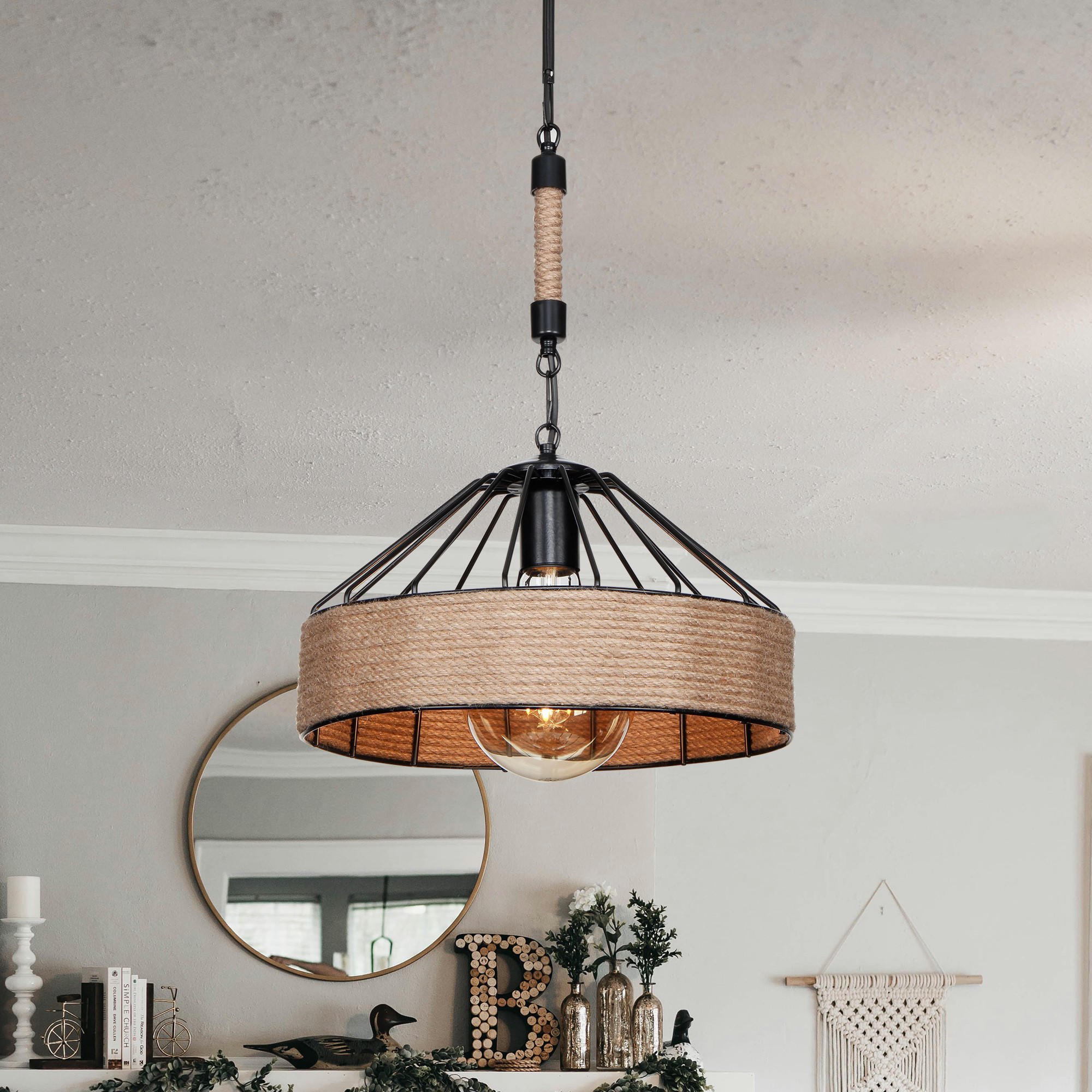 HÄNGELEUCHTE Bridgford - Schwarz, Metall (34/34/61cm) - lux.pro
