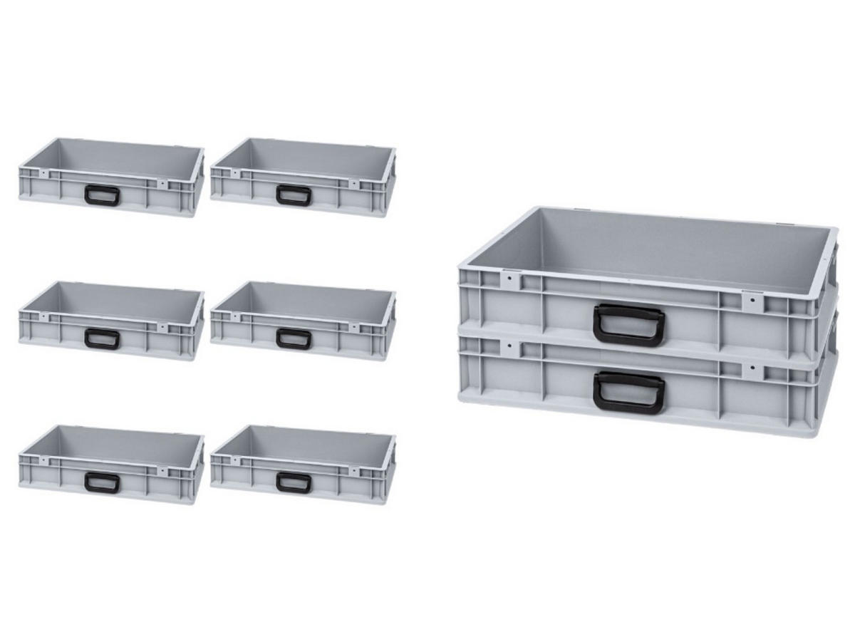 EUROBOX 8x Nextgen Portable Uno 12x40x60cm 23 Liter - Grau, Kunststoff (30/17/40cm) - PROREGAL
