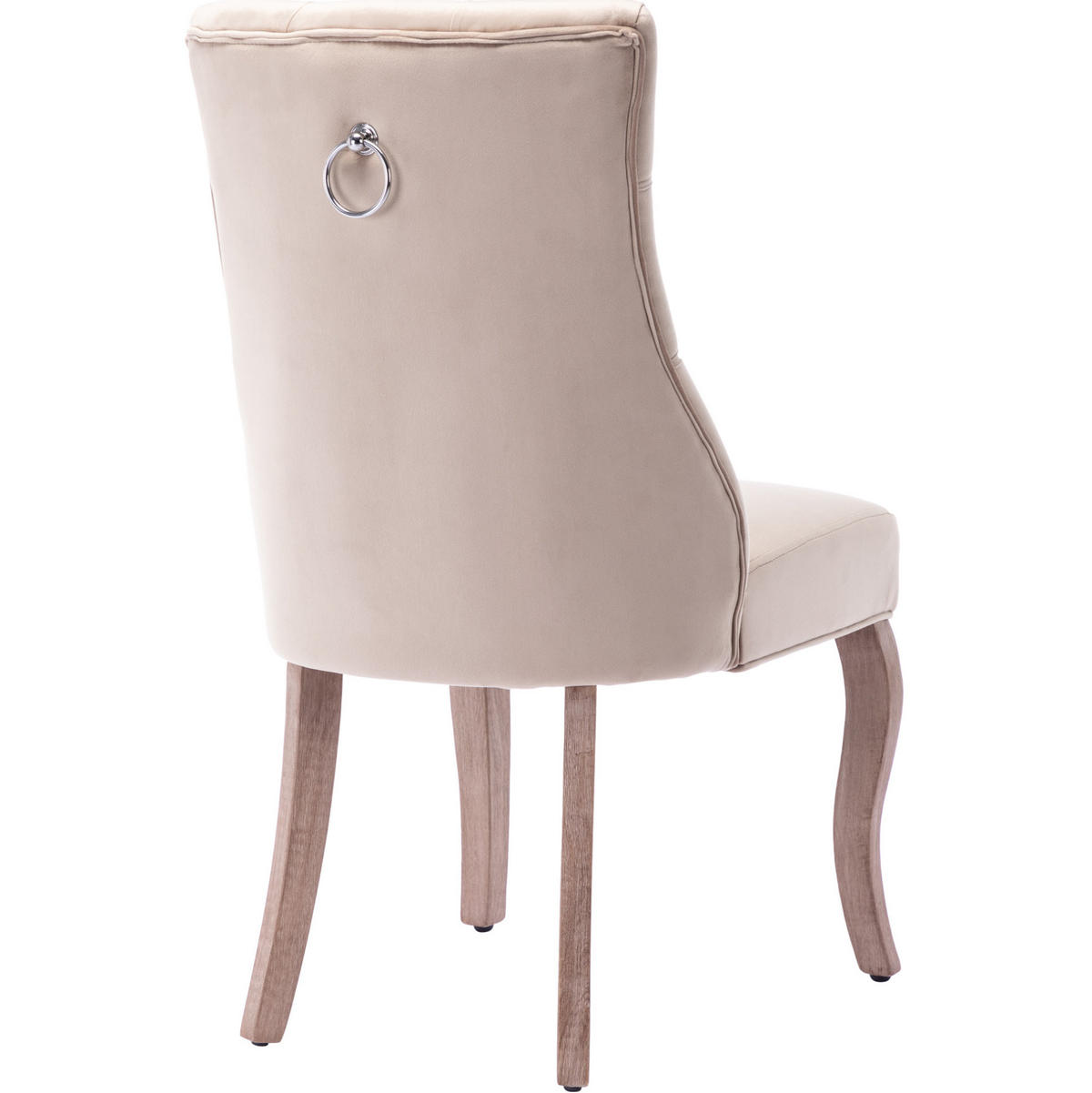 ESSZIMMERSTUHL 6er-Set mit hoher Rückenlehne 97 x 51 x 47 cm Samt Beige - Beige, Holz (51/97/51.1cm) - Meubliv