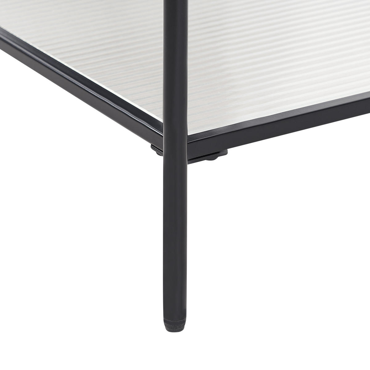 COUCHTISCH Transparent/Schwarz Blair - Transparent/Schwarz, Naturmaterialien (100/51/45cm) - Beliani