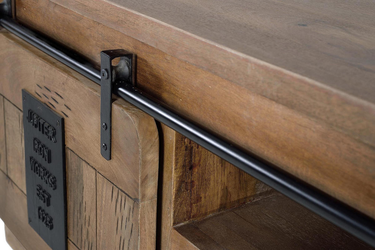 TV-SCHRANK in Akazie mit Metalldetails - Braun, Holz (180/55/50cm) - Giner y Colomer