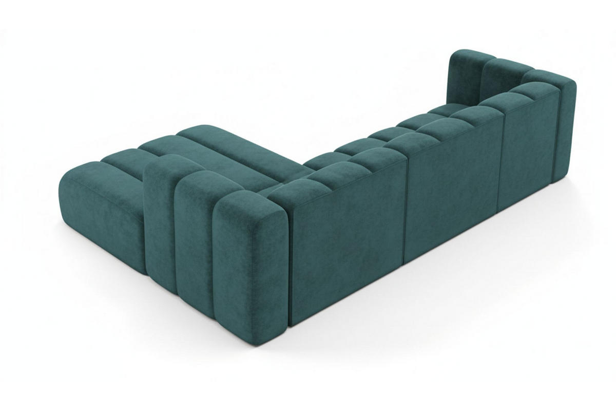 ECKSOFA L-Form Grand L 287 cm, Veloursstoff Salvador, Azurblau, Links - Blau, Holz (287/179cm) - Kaiser Möbel